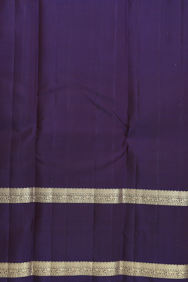 Kanchipuram Silk Saree In Rust Orange With Zari Buttas