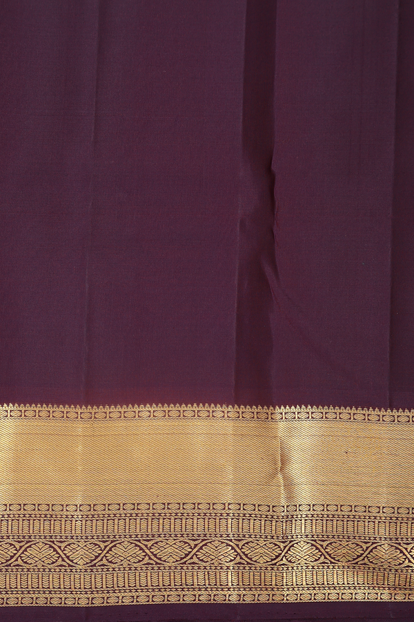 Kanchipuram Silk Saree In Rust Orange With Zari Buttas