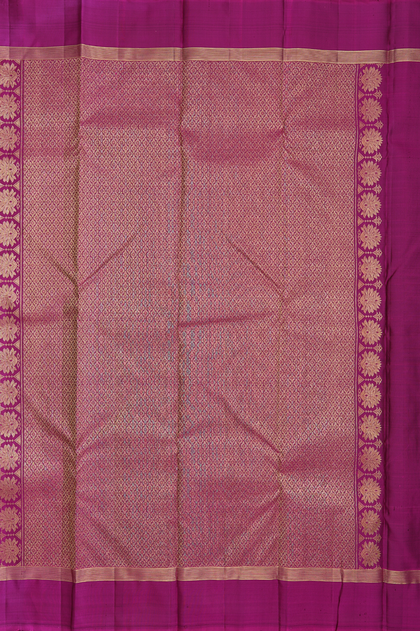 Kanchipuram Silk Saree In Rust Red Along Checks With Buttas