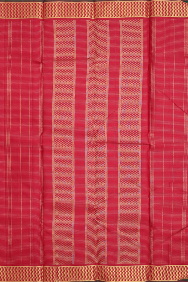 Kanchipuram Silk Saree In Rust Red With Checks Design