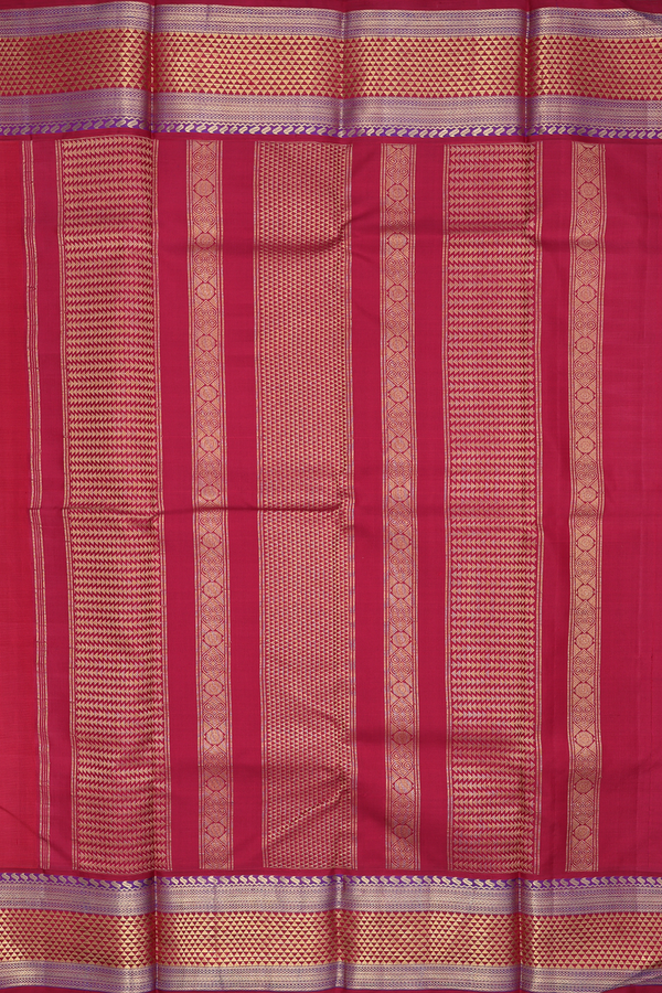 Kanchipuram Silk Saree In Rust Red With Zari Border