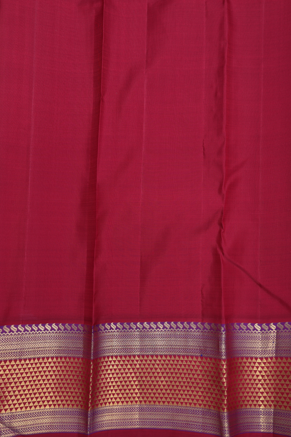 Kanchipuram Silk Saree In Rust Red With Zari Border