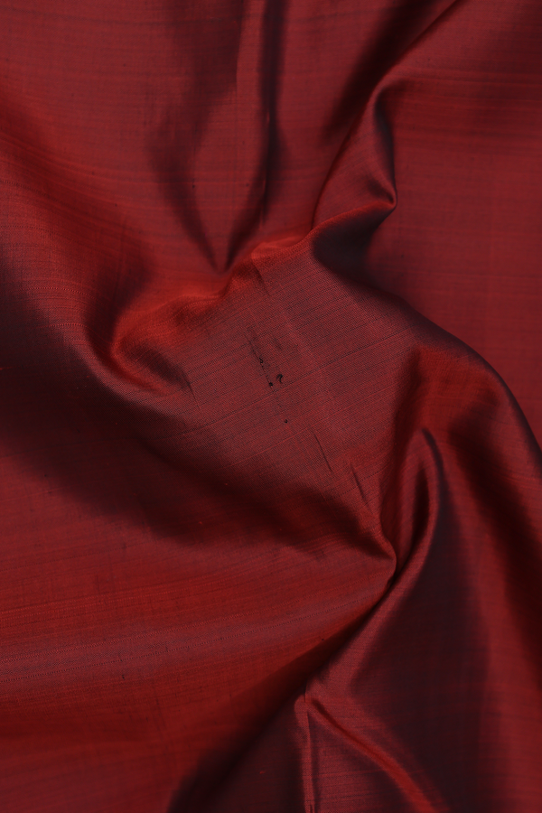 Kanchipuram Silk Saree In Rust Red With Zari Border