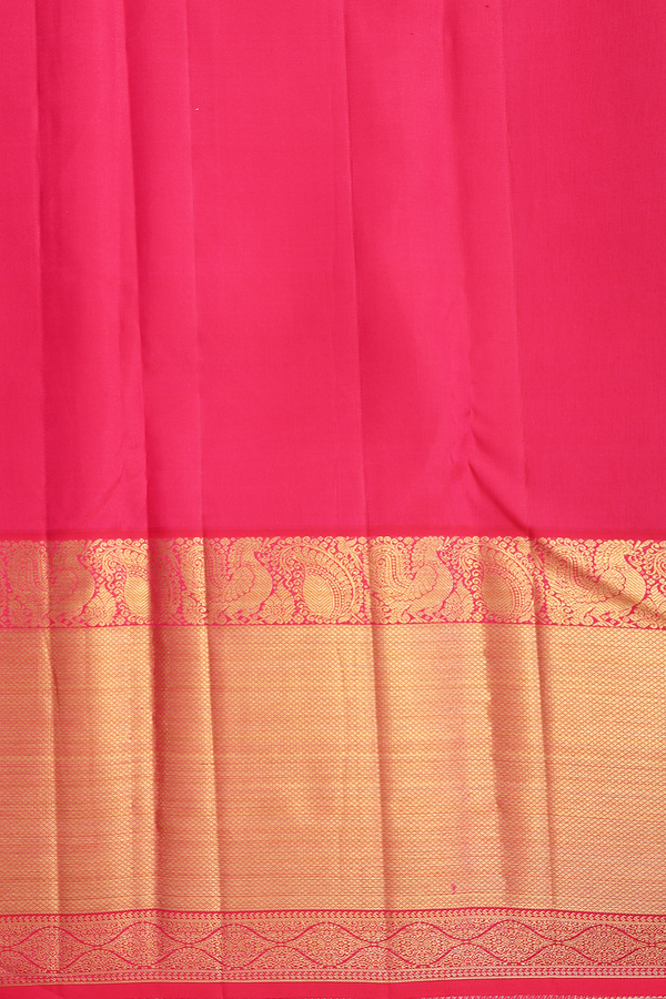 Kanchipuram Silk Saree In Saffron Yellow With Brocade Design