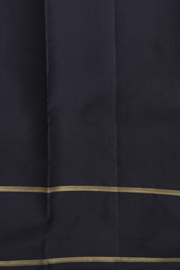 Kanchipuram Silk Saree In Saffron Yellow With Checks Design