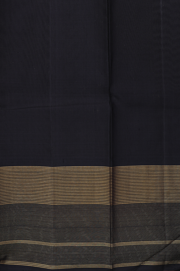 Kanchipuram Silk Saree In Saffron Yellow With Checks Design