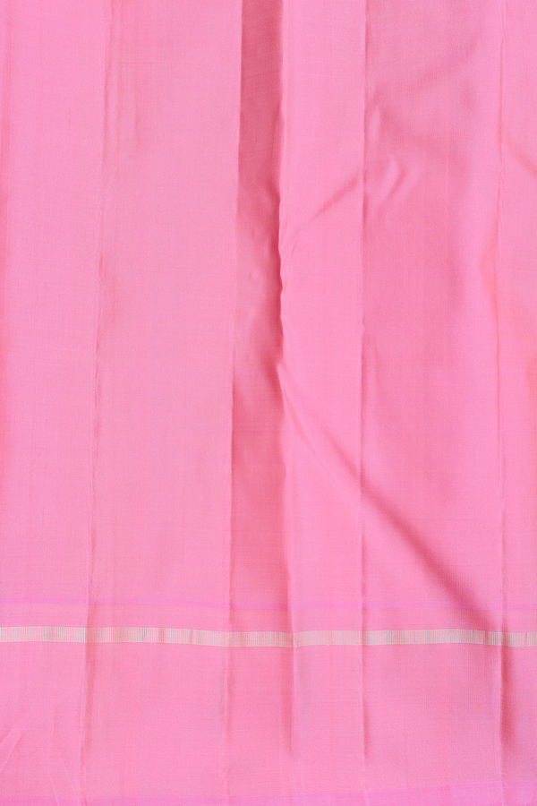 Kanchipuram Silk Saree In Saffron Yellow With Checks Design