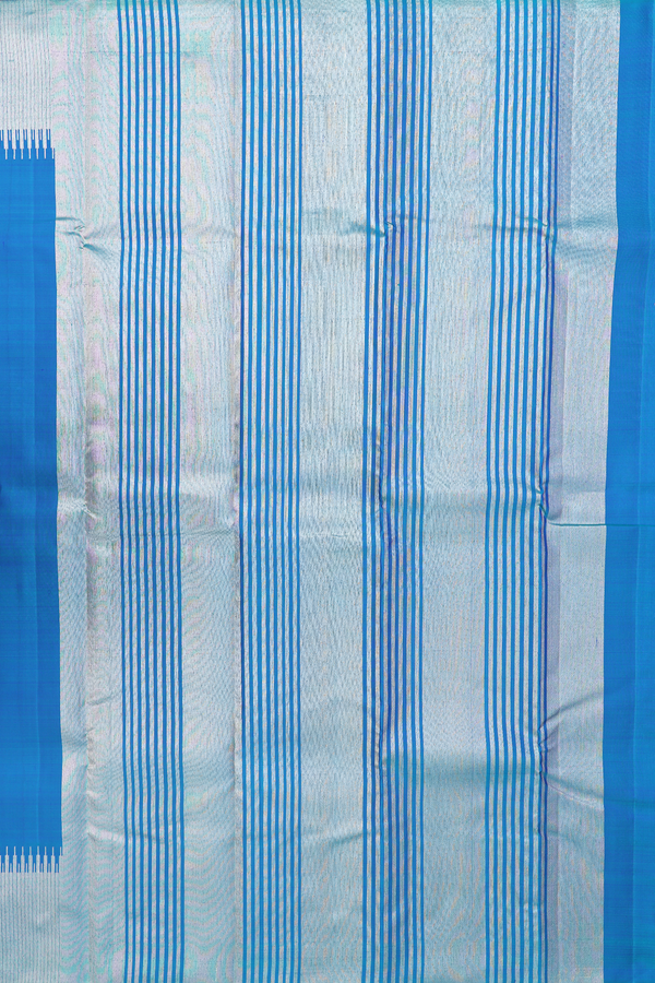 Kanchipuram Silk Saree In Teal Blue With Malli Moggu Buttas