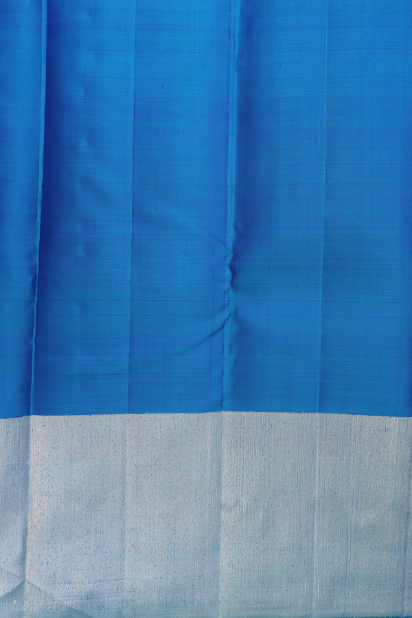 Kanchipuram Silk Saree In Teal Blue With Malli Moggu Buttas