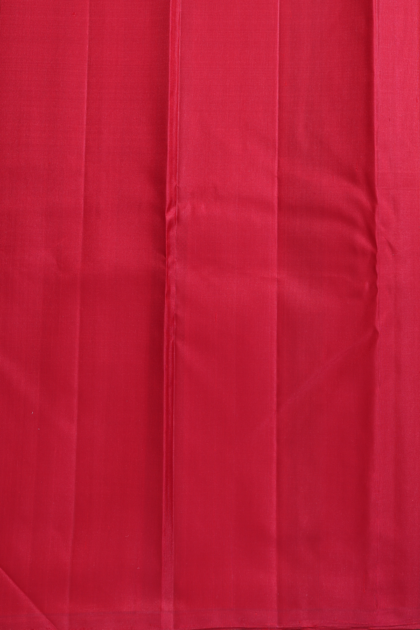 Kanchipuram Silk Saree In Saffron Yellow With Parrot Buttas