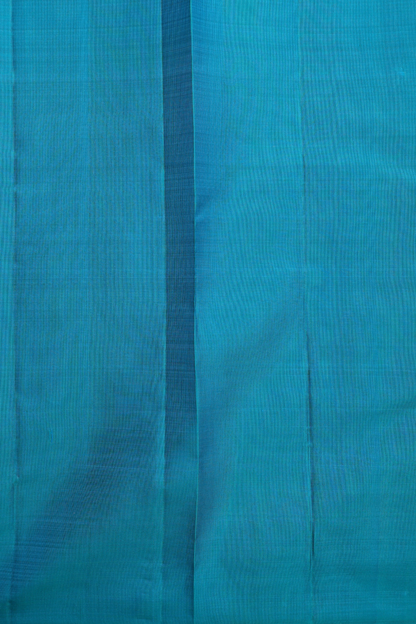 Kanchipuram Silk Saree In Saffron Yellow With Stripes Design