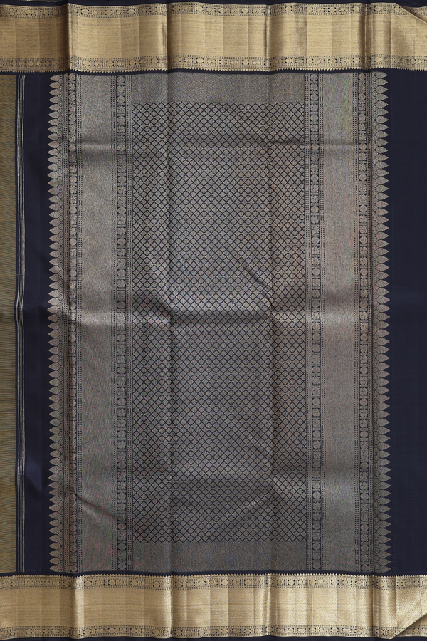 Kanchipuram Silk Saree In Saffron Yellow With Zari Buttas