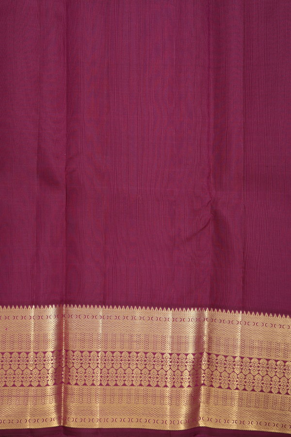 Kanchipuram Silk Saree In Saffron Yellow With Zari Buttas
