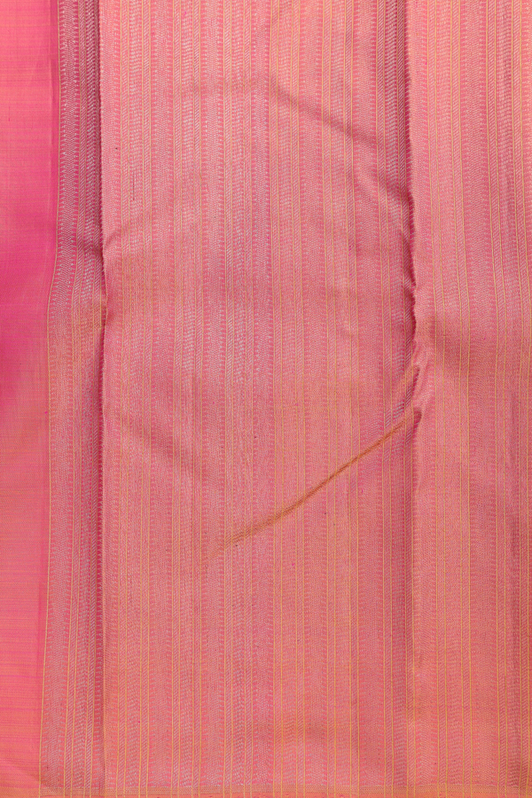 Kanchipuram Silk Saree In Saffron Yellow With Zari Pallu