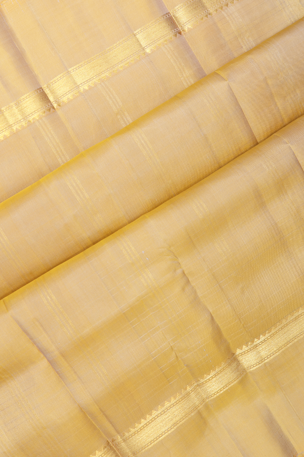 Kanchipuram Silk Saree In Sage Green With Checks Design