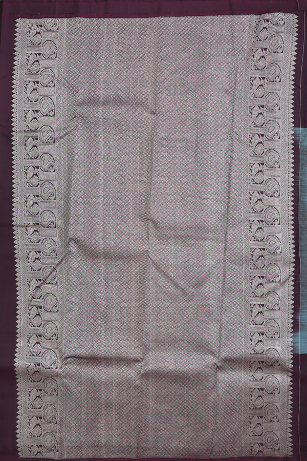 Kanchipuram Silk Saree In Sage Green With Contrast Border