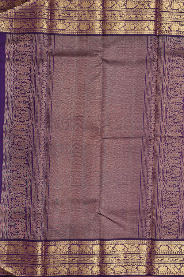 Kanchipuram Silk Saree In Sage Green With Peacock Buttas