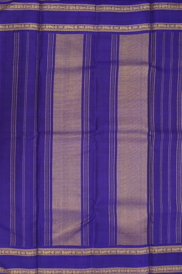 Kanchipuram Silk Saree In Scarlet Red With Checks Design