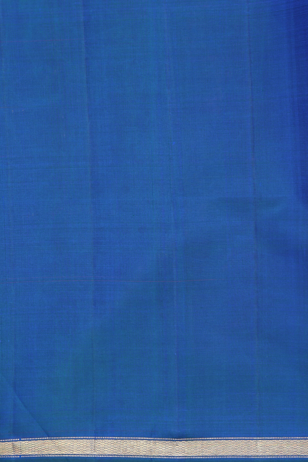 Kanchipuram Silk Saree In Scarlet Red With Hand Painted Design