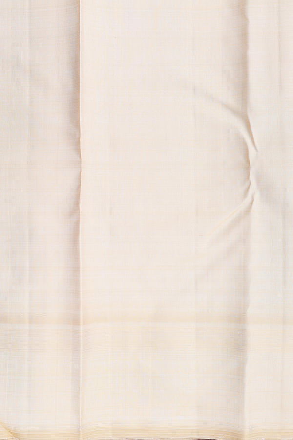 Kanchipuram Silk Saree In Scarlet Red With Temple Border