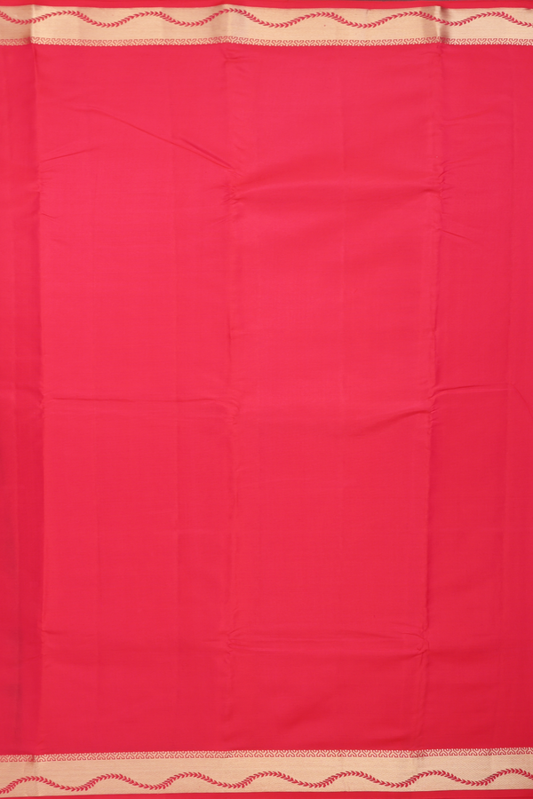 Kanchipuram Silk Saree In Scarlet Red With Zari Border