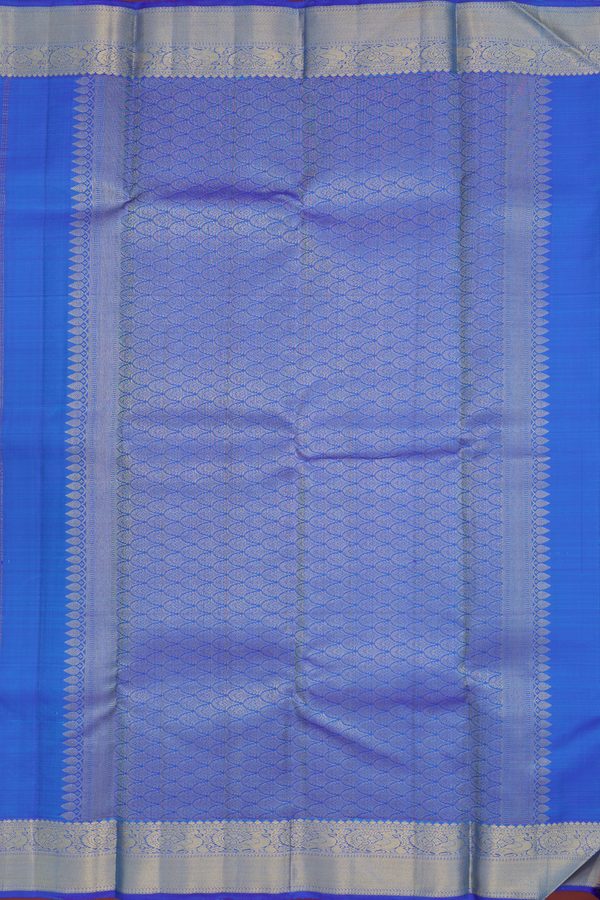 Kanchipuram Silk Saree In Sea Blue With Jacquard Pattern