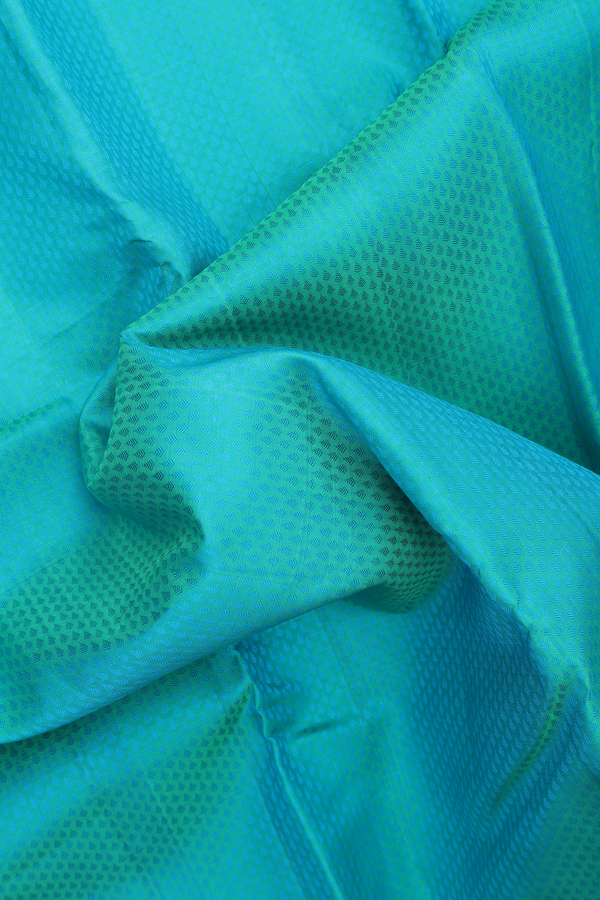 Kanchipuram Silk Saree In Sea Blue With Jacquard Pattern