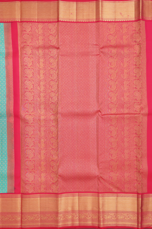 Kanchipuram Silk Saree In Sea Green With Brocade Design