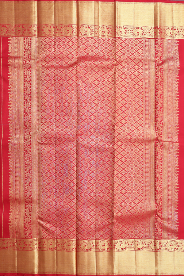 Kanchipuram Silk Saree In Sea Green With Brocade Design