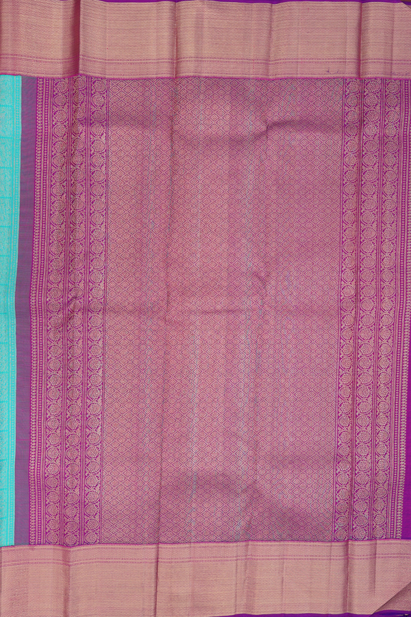 Kanchipuram Silk Saree In Sea Green With Brocade Design