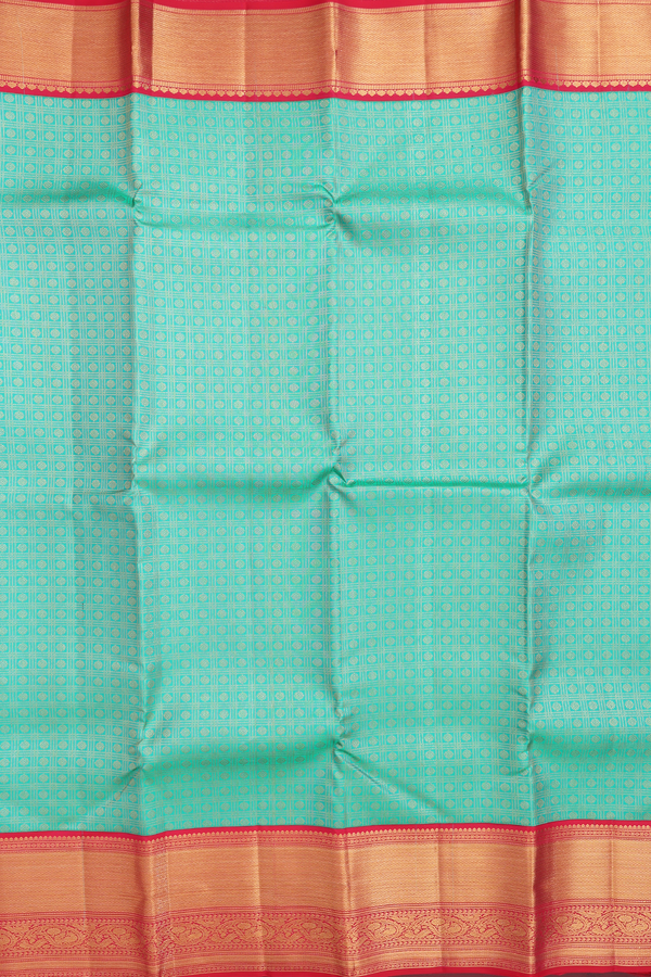 Kanchipuram Silk Saree In Sea Green With Brocade Design
