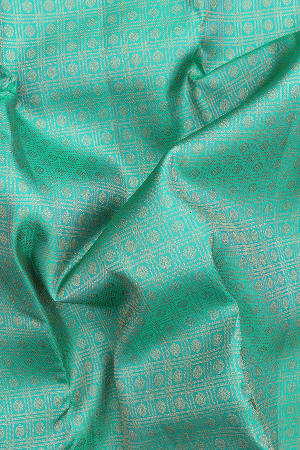 Kanchipuram Silk Saree In Sea Green With Brocade Design
