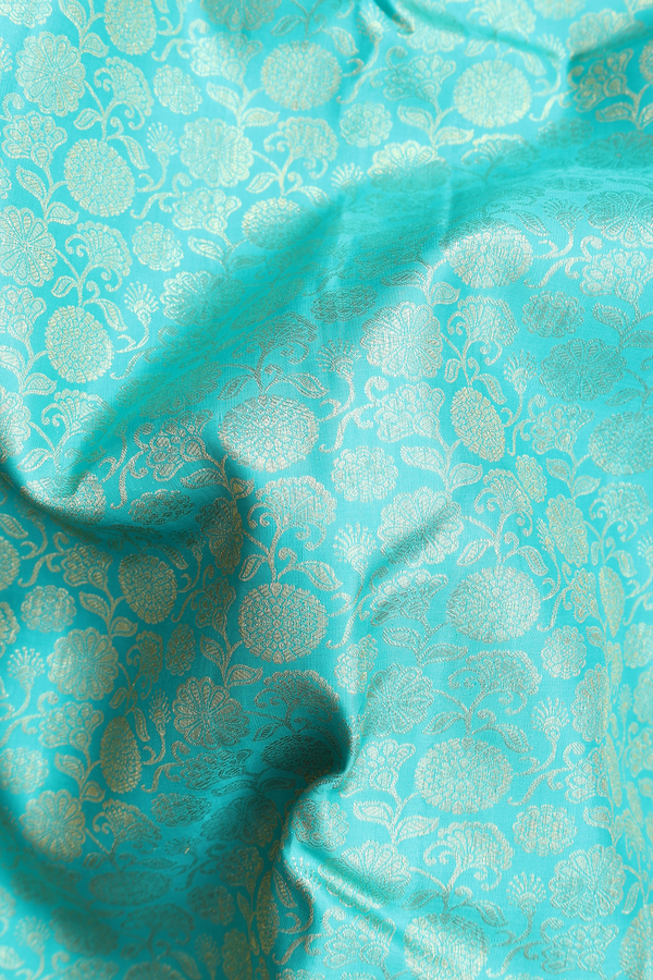 Kanchipuram Silk Saree In Sea Green With Brocade Design