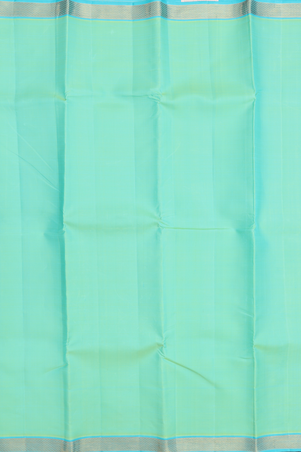 Kanchipuram Silk Saree In Sea Green With Contrast Border