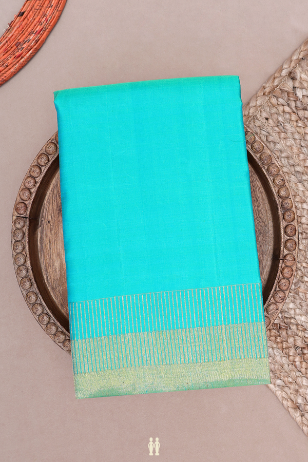 Kanchipuram Silk Saree In Sea Green With Seepu Rekku Border