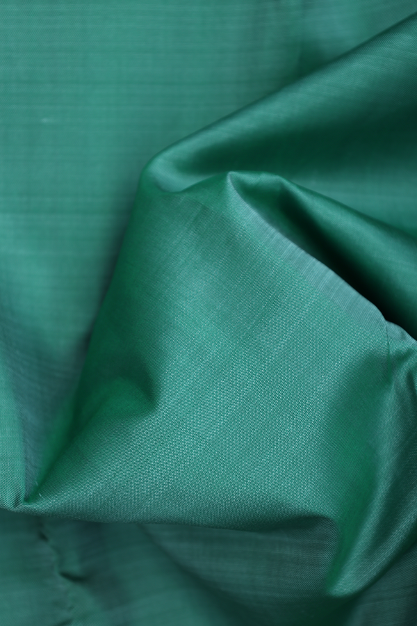 Kanchipuram Silk Saree In Sea Green With Zari Border