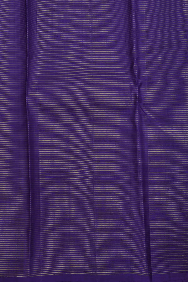 Kanchipuram Silk Saree In Shades Of Blue With Stripes Design