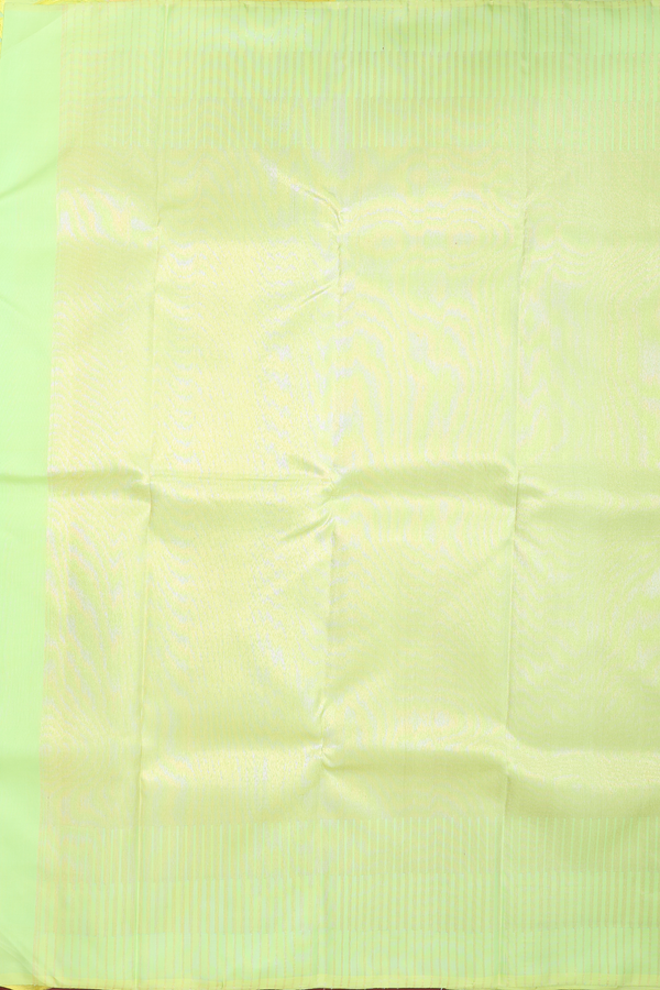 Kanchipuram Silk Saree In Shades Of Green With Checks Design