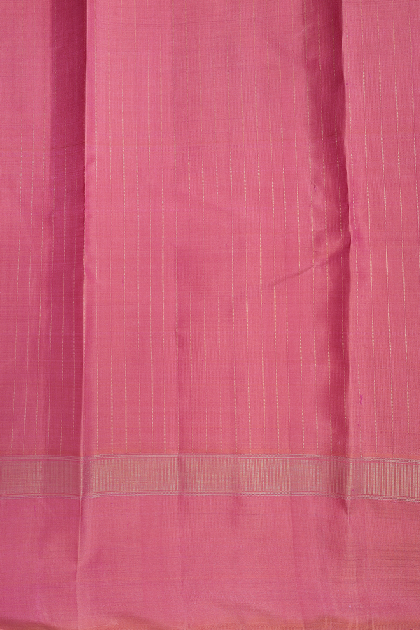 Kanchipuram Silk Saree In Shades Of Pink With Stripes Design