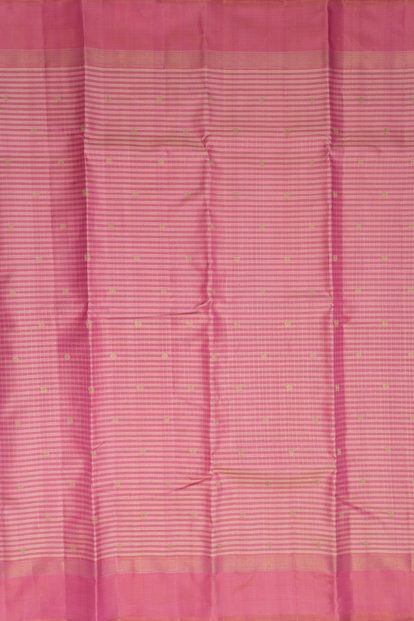 Kanchipuram Silk Saree In Shades Of Pink With Stripes Design