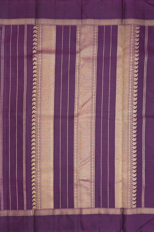 Kanchipuram Silk Saree In Shades Of Purple With Checks Design