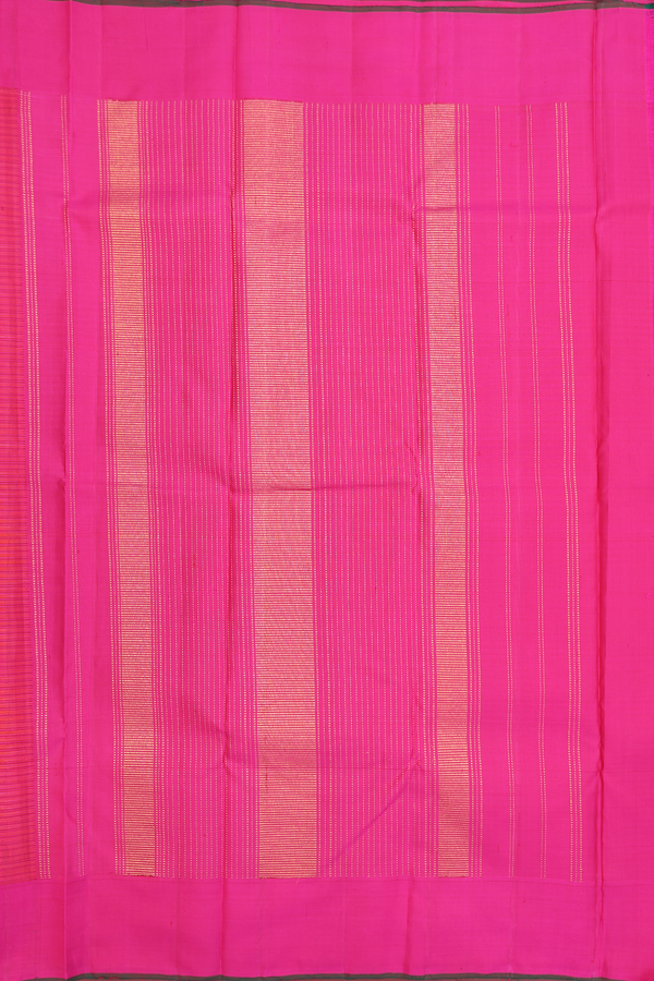 Kanchipuram Silk Saree In Red And Orange With Checks Design