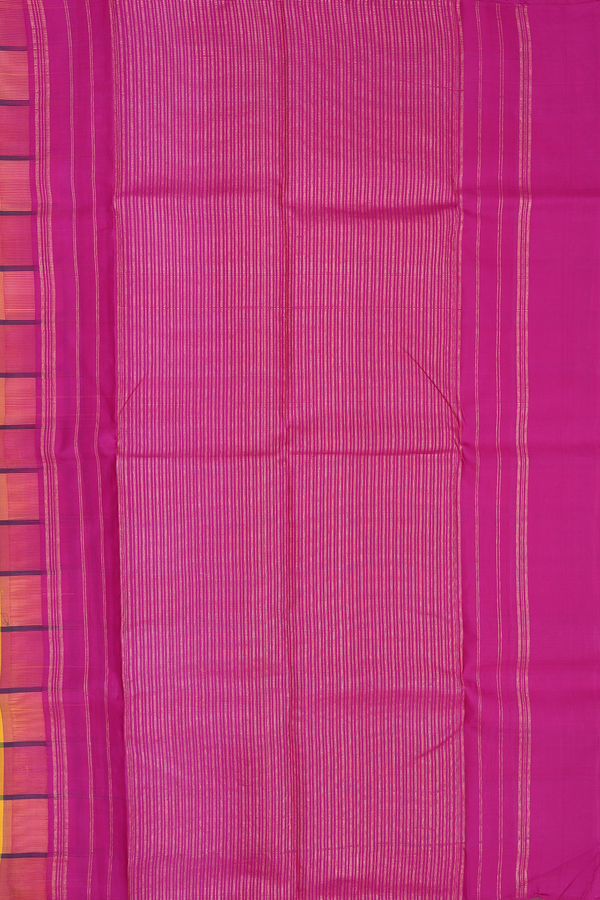 Kanchipuram Silk Saree In Shades Of Yellow With Checks Design