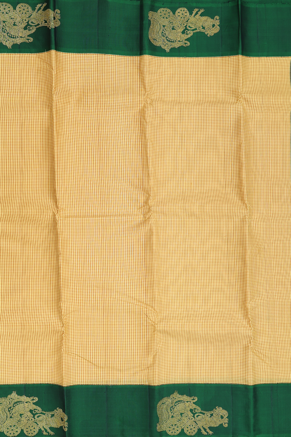 Kanchipuram Silk Saree In Shades Of Yellow With Checks Design
