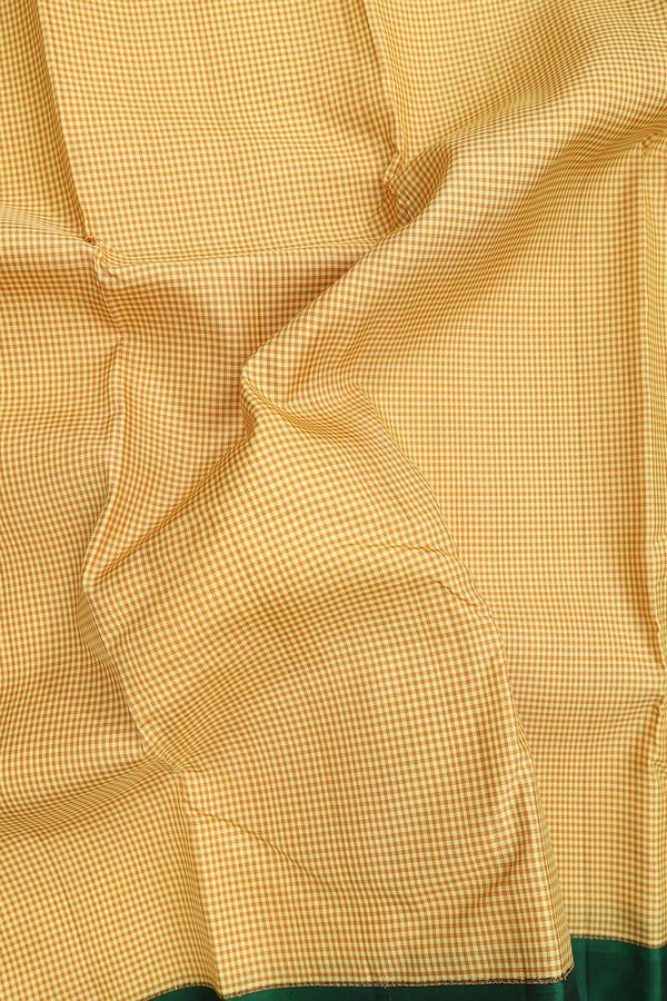 Kanchipuram Silk Saree In Shades Of Yellow With Checks Design