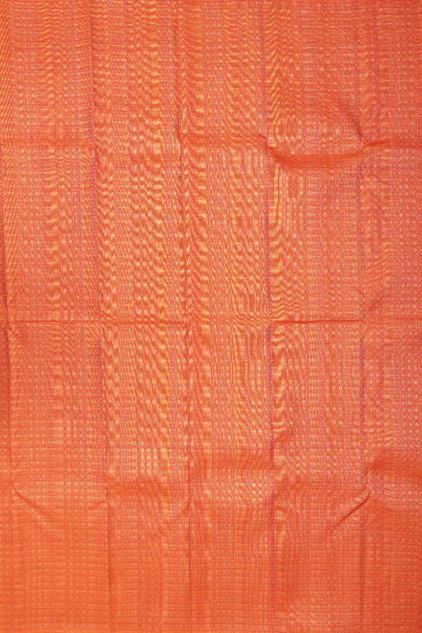 Kanchipuram Silk Saree In Spiced Orange With Brocade Design