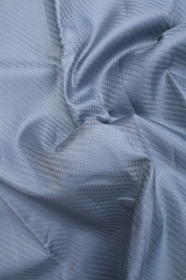 Kanchipuram Silk Saree In Steel Blue With Jacquard Pattern