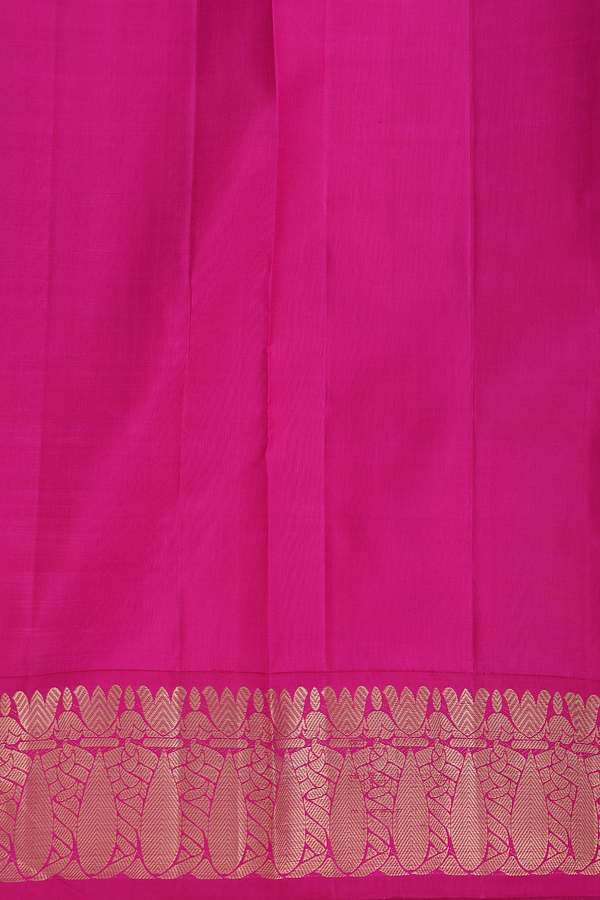 Kanchipuram Silk Saree In Stone Blue With Korvai Border