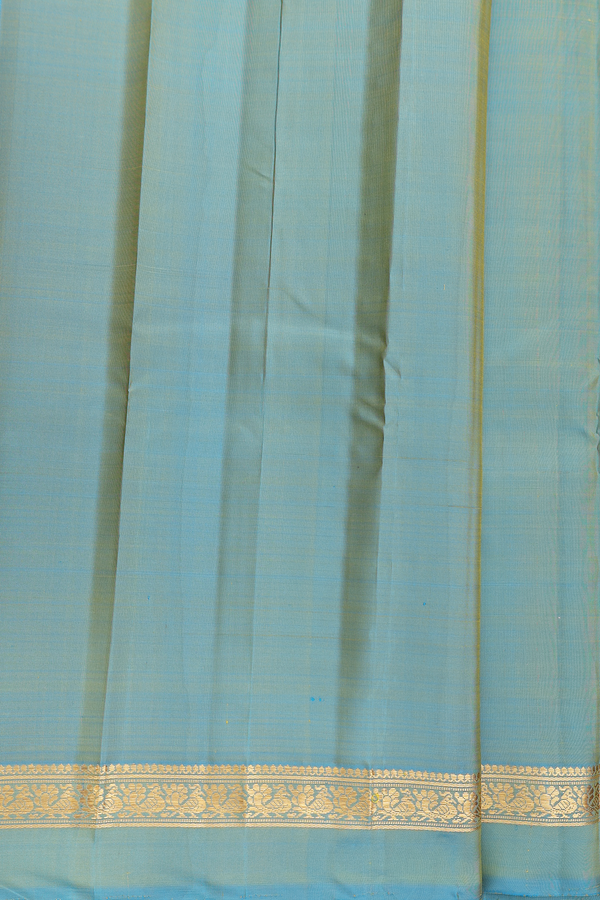 Kanchipuram Silk Saree In Sunflower Yellow With Checks Design