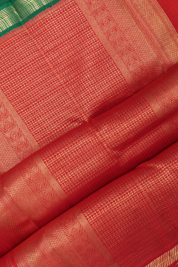 Kanchipuram Silk Saree In Sunflower Yellow With Floral Design